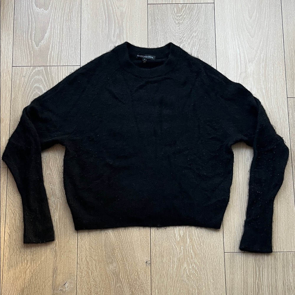 NakedCashmere Brittany Crewneck Lightweight Pullover Crop Sweater 100% Cashmere